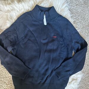 CREWCUTS navy quarter zip sweater NWT